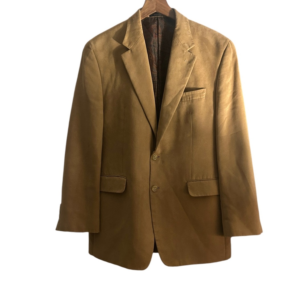 •RALPH LAUREN Men's Sport Coat Beige Brown Tan Ultra Suede Jacket Blazer